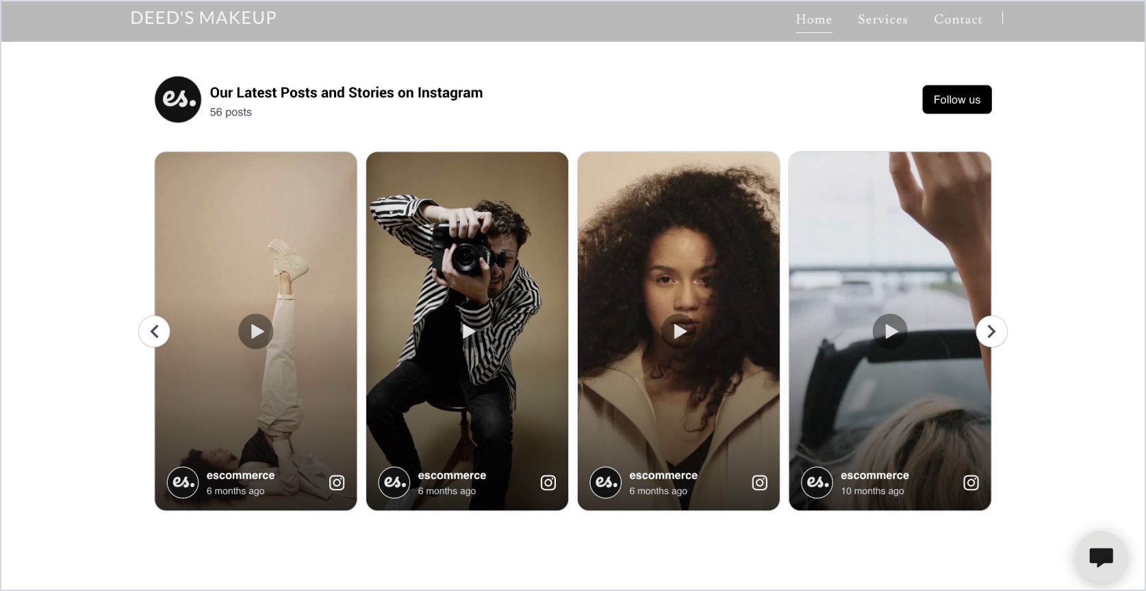Final Instagram widget in GoDaddy