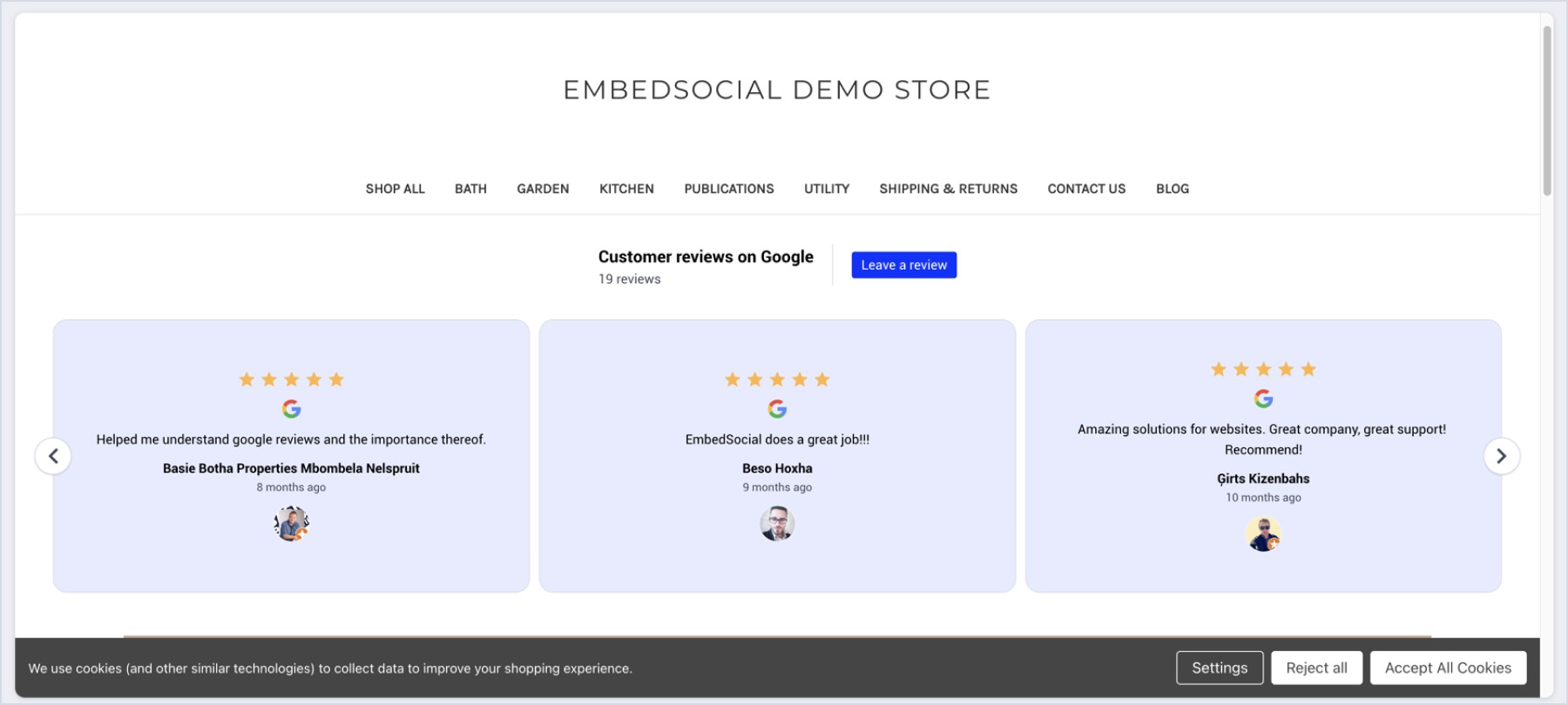 Reseñas de Google integradas en BigCommerce