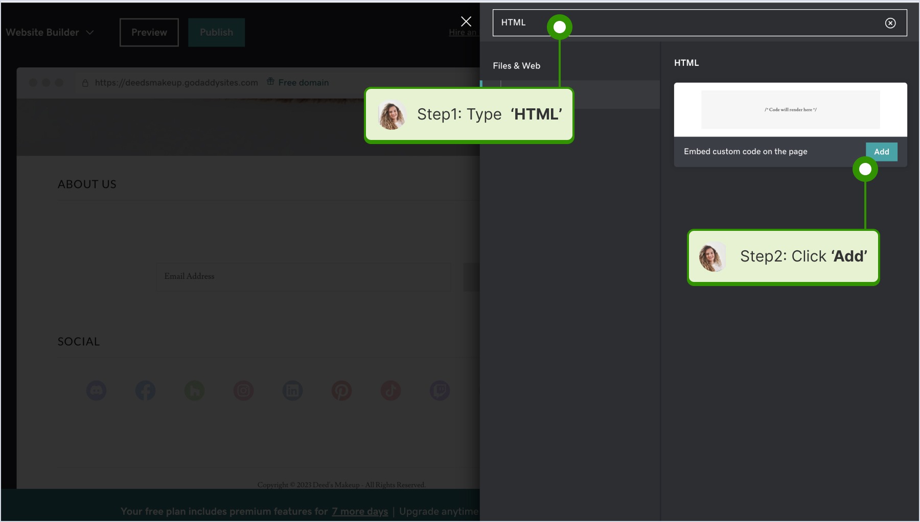 Adding HTML element