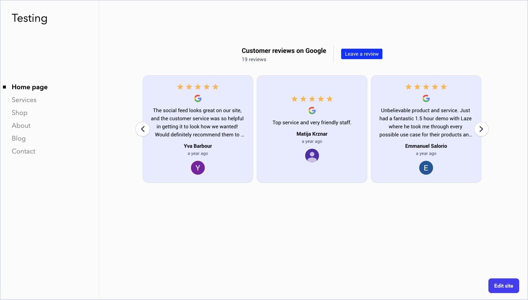 Example widget