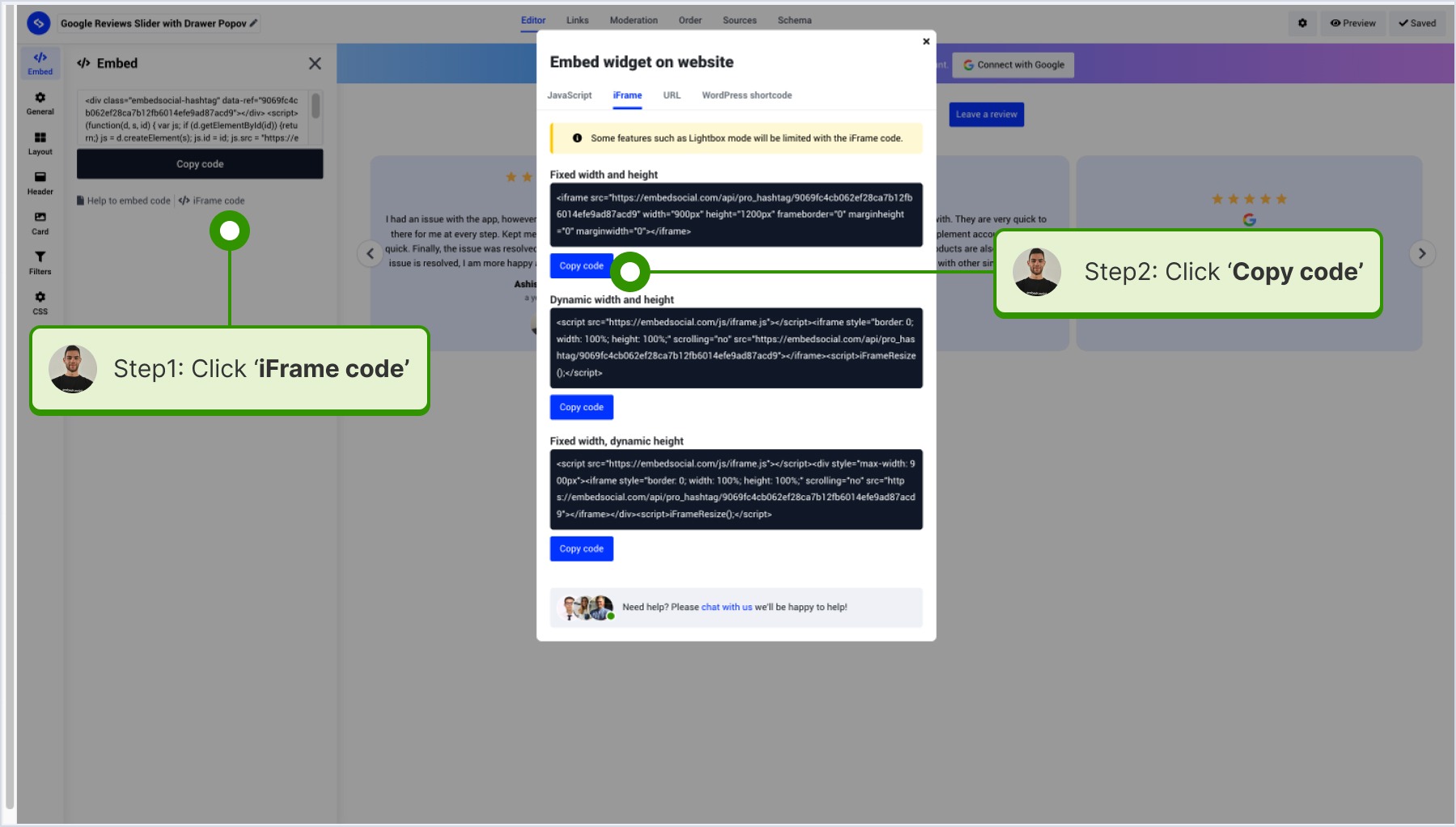 Copying the code
